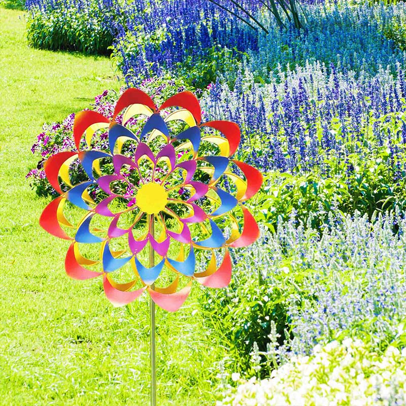 Blumen Windmühle Handgemachte magische Windspiel Garten Deko