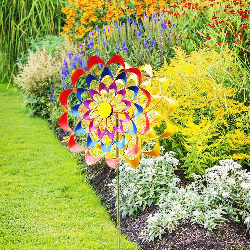 Blumen Windmühle Handgemachte magische Windspiel Garten Deko