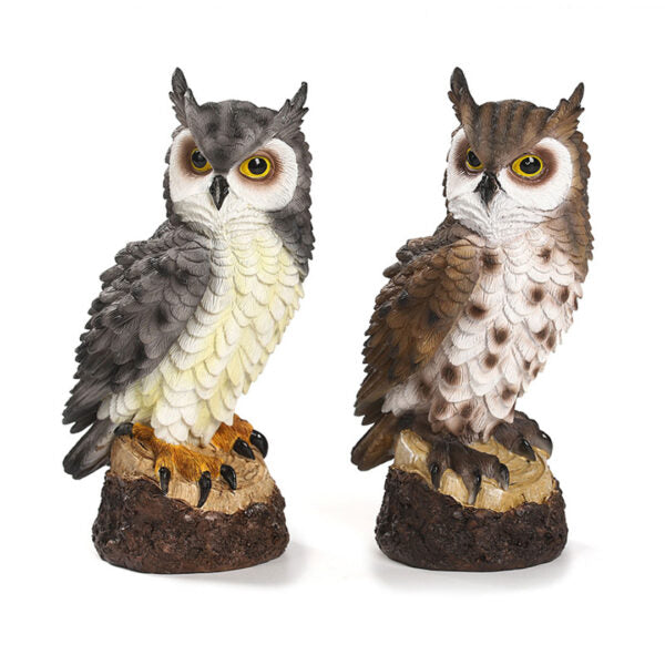 Eulenfigur Garten Deko Wilde Eule aus Harz Tierfigur