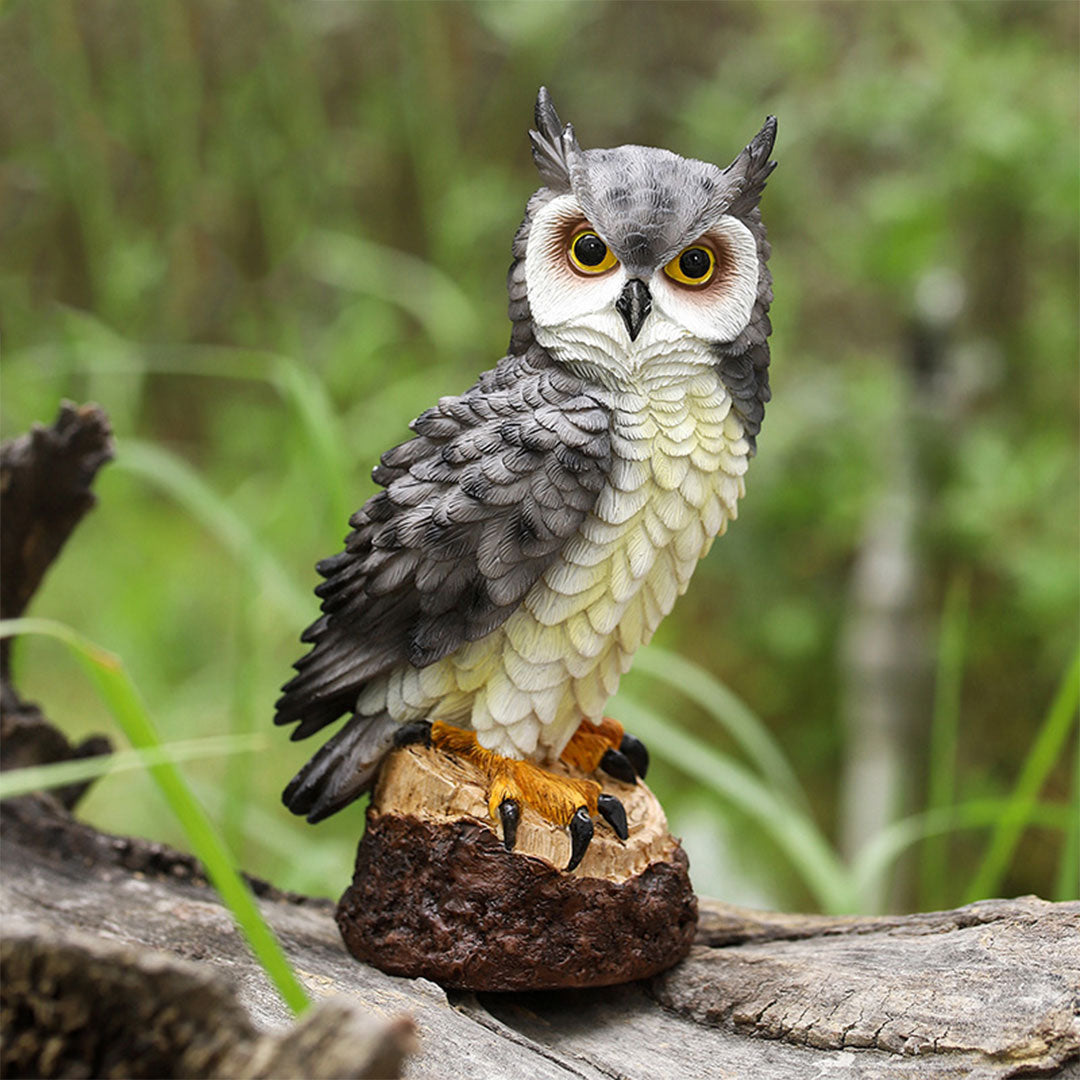 Eulenfigur Garten Deko Wilde Eule aus Harz Tierfigur