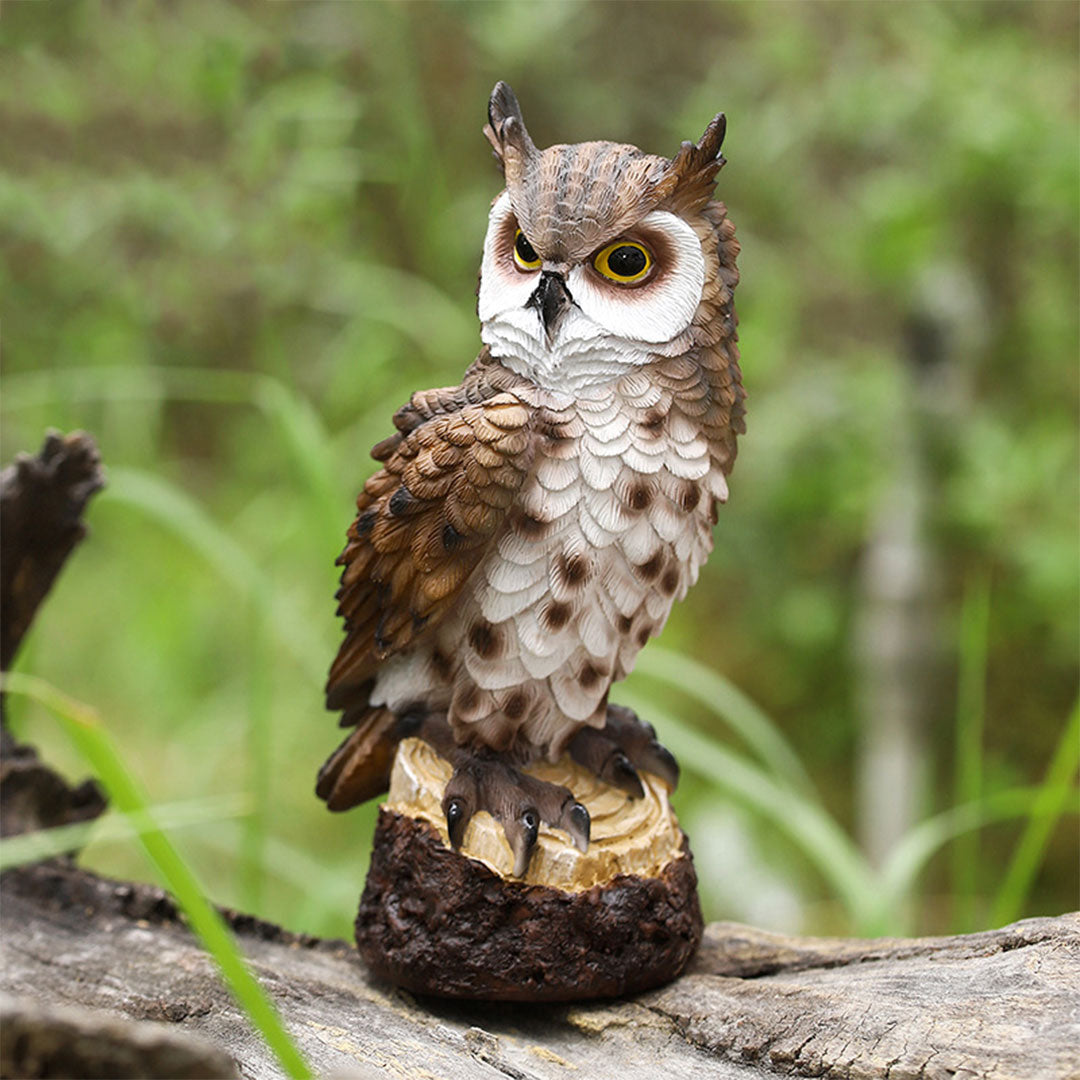 Eulenfigur Garten Deko Wilde Eule aus Harz Tierfigur