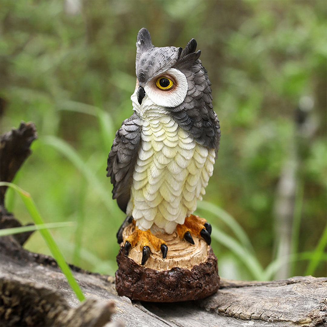 Eulenfigur Garten Deko Wilde Eule aus Harz Tierfigur