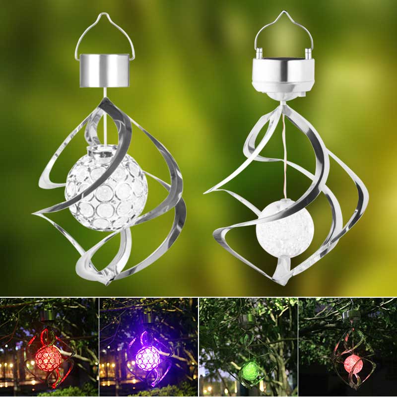 Handgemachtes magisches Solar-Windspiel Lampe Drehende Gartenleuchte