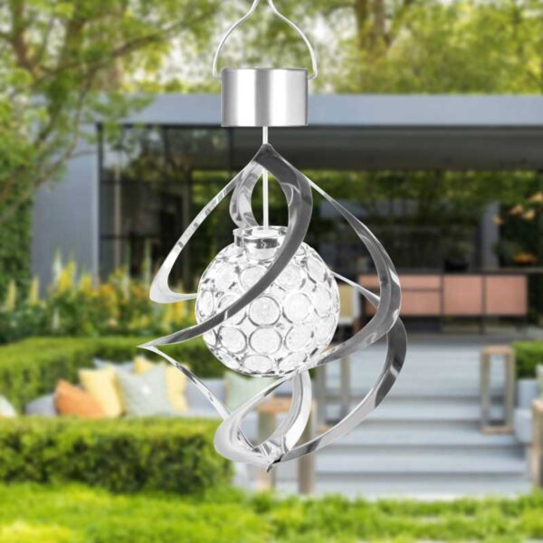 Handgemachtes magisches Solar-Windspiel Lampe Drehende Gartenleuchte