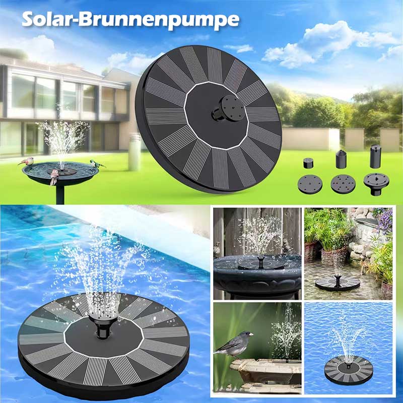 Solar Springbrunnen mit LED Licht für Vögel