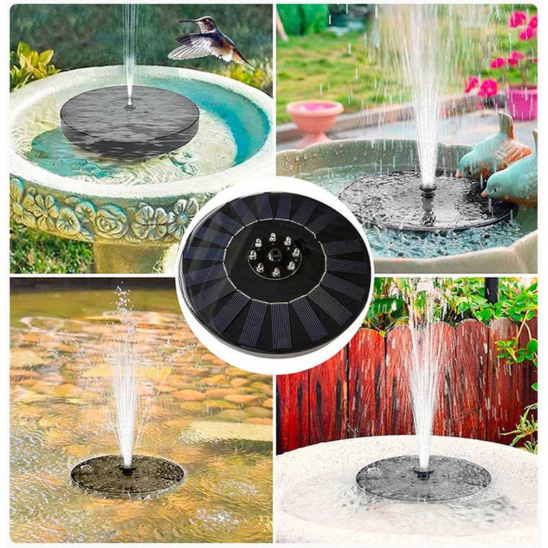 Solar Springbrunnen mit LED Licht für Vögel