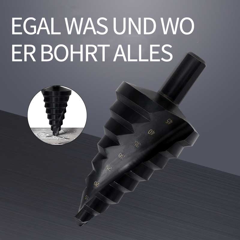 Stufenbohrer mit 6-Kant-Schaft Bohrungen in Sekunden