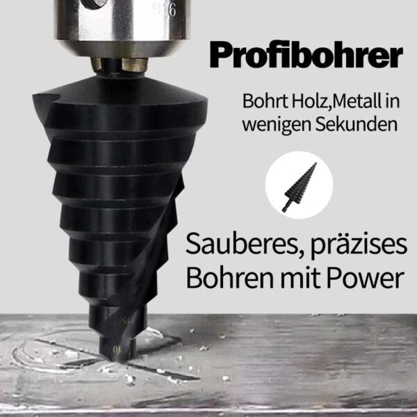 Stufenbohrer mit 6-Kant-Schaft Bohrungen in Sekunden