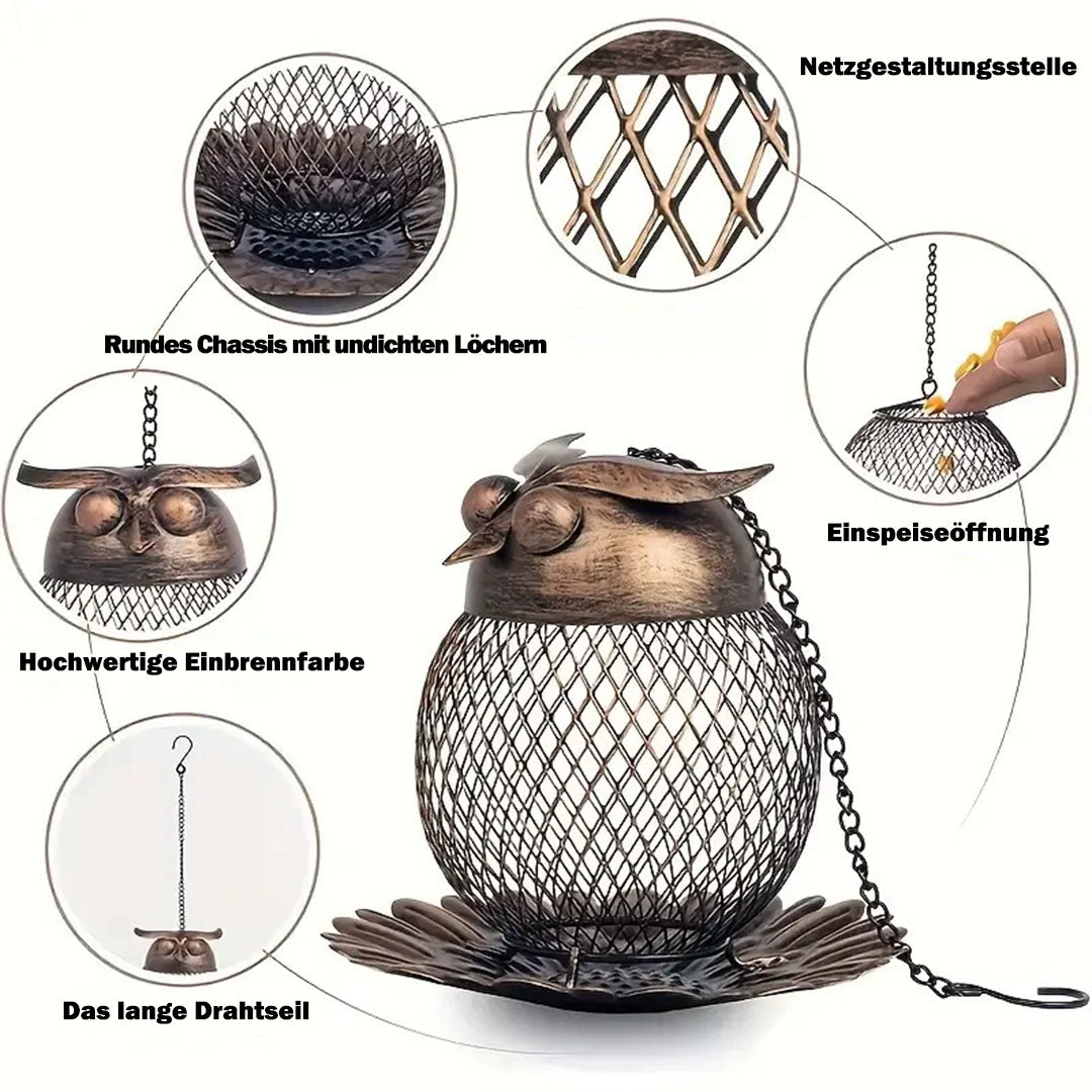 Vogelfutterspender Eule Form für Garten