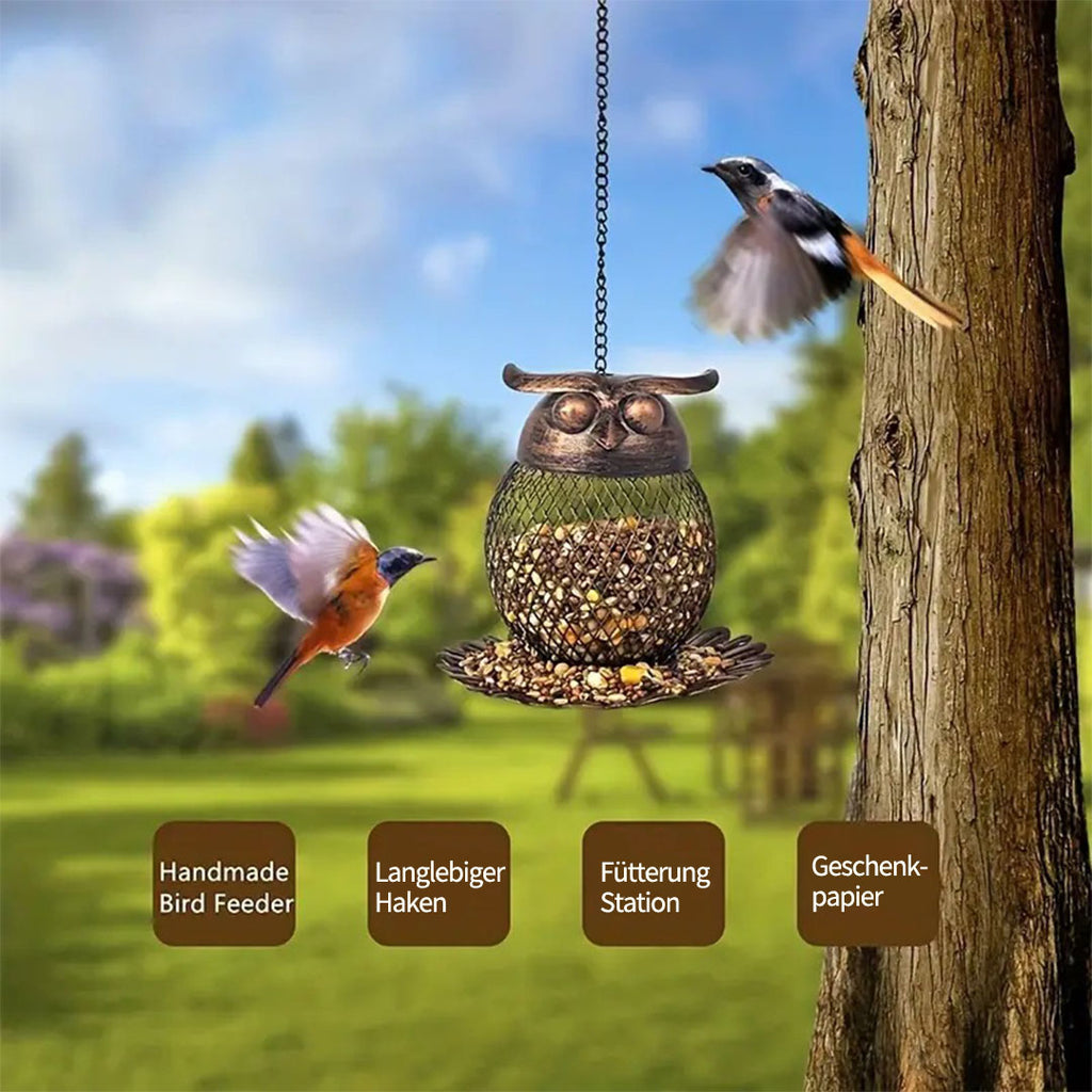 Vogelfutterspender Eule Form für Garten