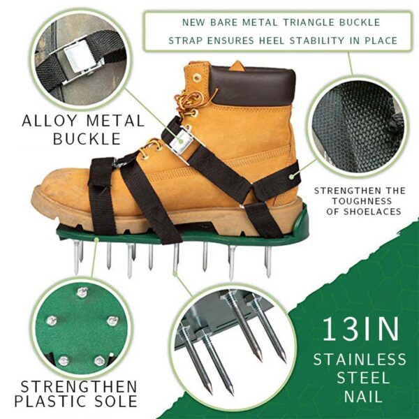 1x Paar Rasenlüfter Schuhe Nagelschuhe zum Rasen belüften – Bild 4
