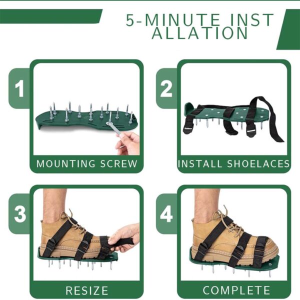 1x Paar Rasenlüfter Schuhe Nagelschuhe zum Rasen belüften – Bild 3