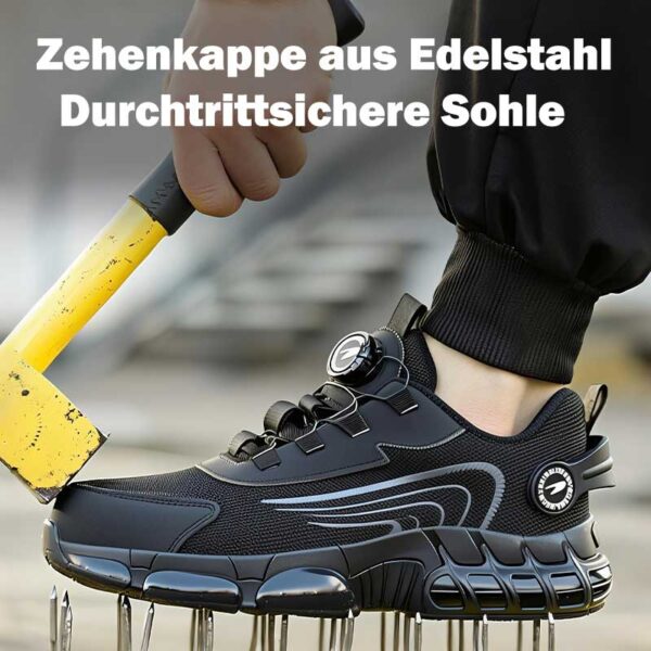 Sicherheitsschuhe mit Stahlkappe Atmungsaktiv und rutschfest – Bild 3