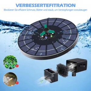 Solar Springbrunnen mit LED Licht  für Vögel